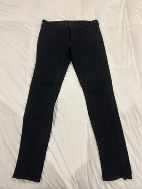 Freja + Mother Jeans Women’s Skinny Jeans - Black Stretch Fit with Accent Zipper